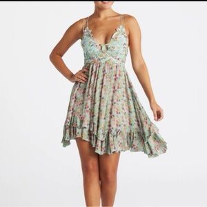 Free People Women's Adella Printed Mini Slip Dress sz S/P